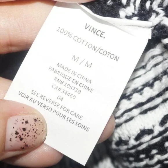 Vince Black White Duster Cardigan Sweater Vest - Picture 7 of 10